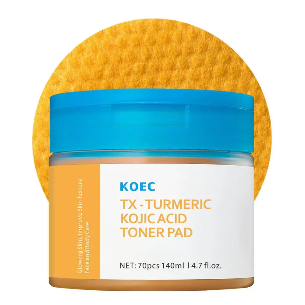 KOEC Turmeric Kojic Acid Toner Pads, Glowing Skin, Exfoliating, Balance Oil, Remove Excess Keratin Facial Sponges, Daily Cleaner Oasis Select