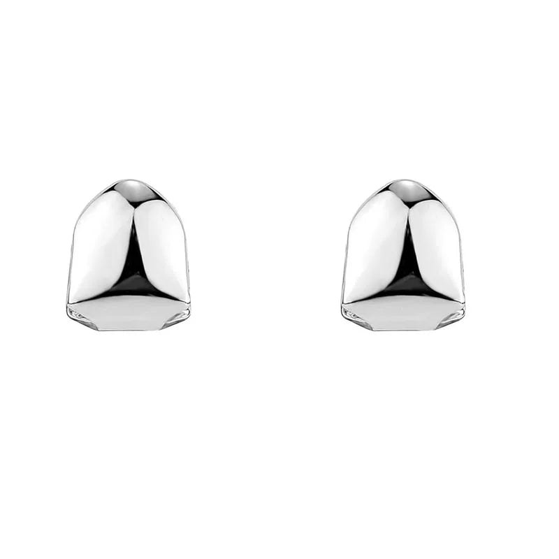 1/2/3/4pcs Fashion Gold Color Small Single Tooth Cap Grills Hip Hop Style Teeth Grill Golden Dental Braces Teeth Makeup Tools Oasis Select 2pcs Silver
