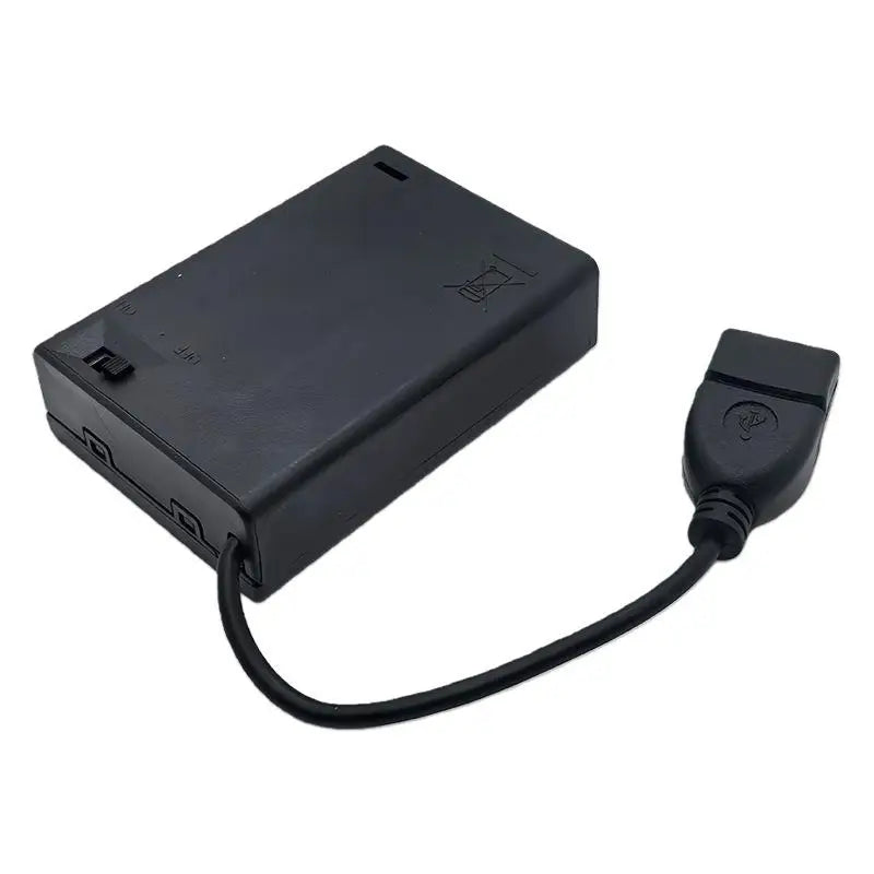 1/4Pcs USB Mini Power Supply Battery Box With Cover And Switch 3 X AA USB Battery Box For 4.5V LED Strip Lights Oasis Select