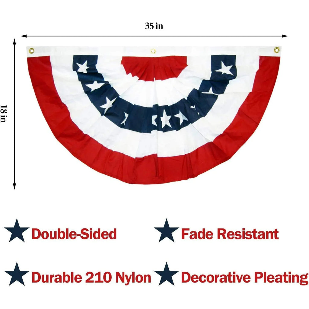 American Independence Day Decorations Draped Half-circle Flags Scalloped Flags Are Arranged in The Outdoor Courtyard Oasis Select