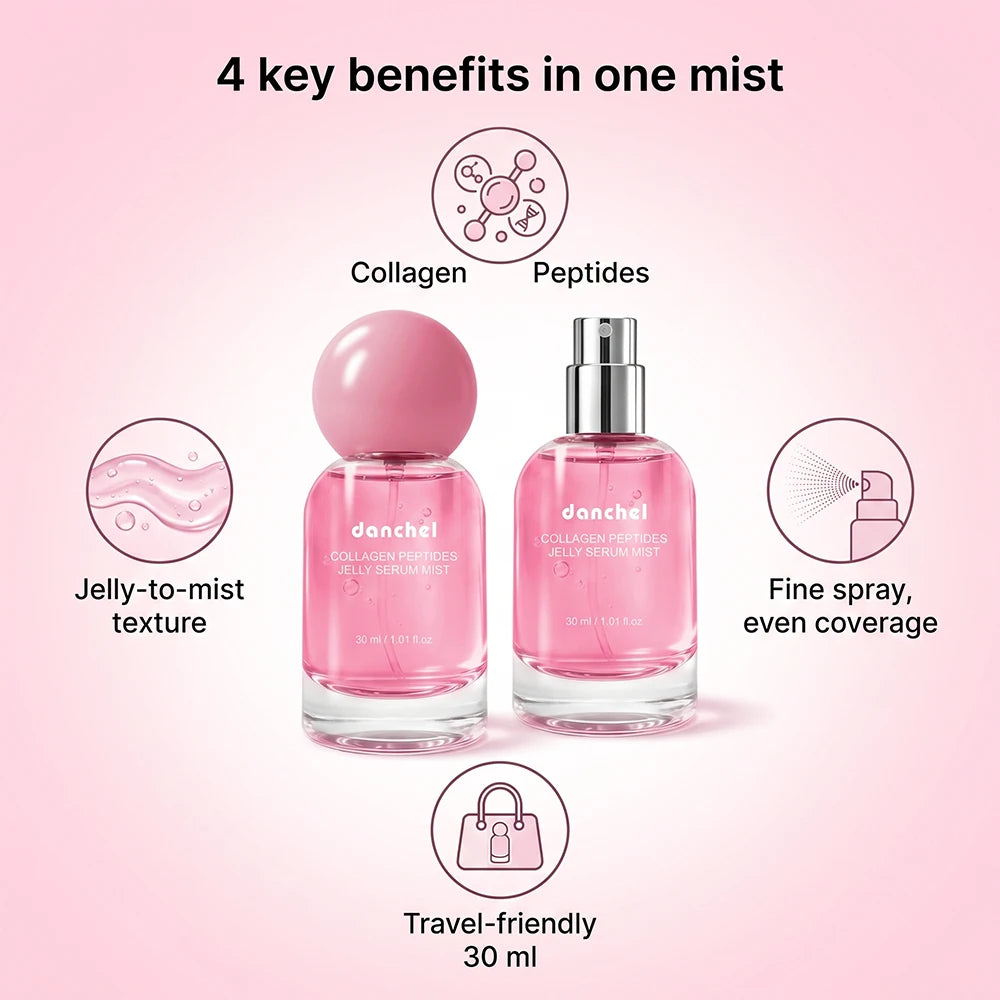 Collagen Peptides Jelly Serum Mist Deep Hydration Moisturizing Face Skin Care 2 IN 1 Serum & Mist Lasting Hydrating Smooth Skin Oasis Select