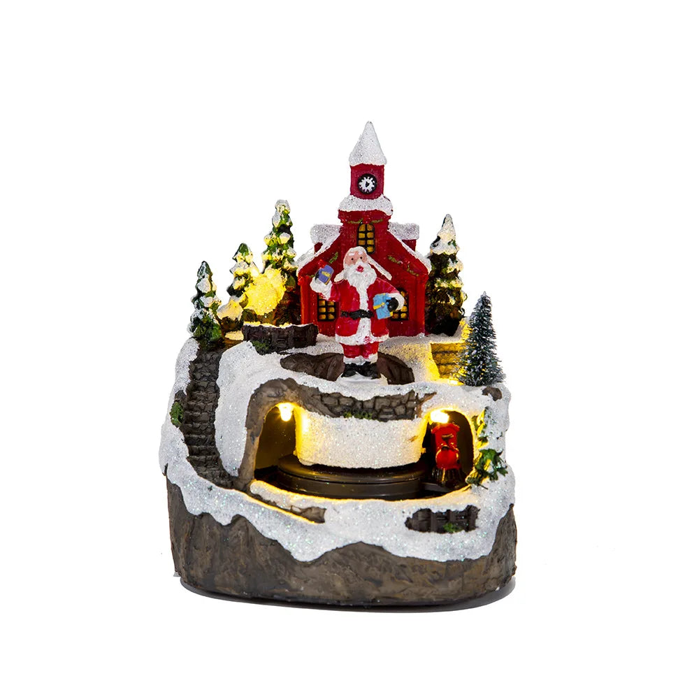 Christmas Snow House Electric Music Light Up House Christmas Display Gift Gift Christmas Decorations Oasis Select A