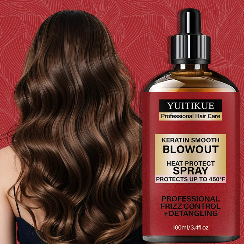 Keratin Heat Protect Spray 450°F – Frizz Control & Detangling