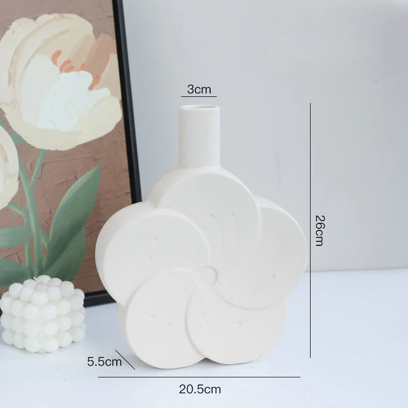 Modern Minimalist Alien Symbols Vase Homestays Hotel Simple Decor Room Decoration Flower Vase Home Decor Oasis Select 2180 white
