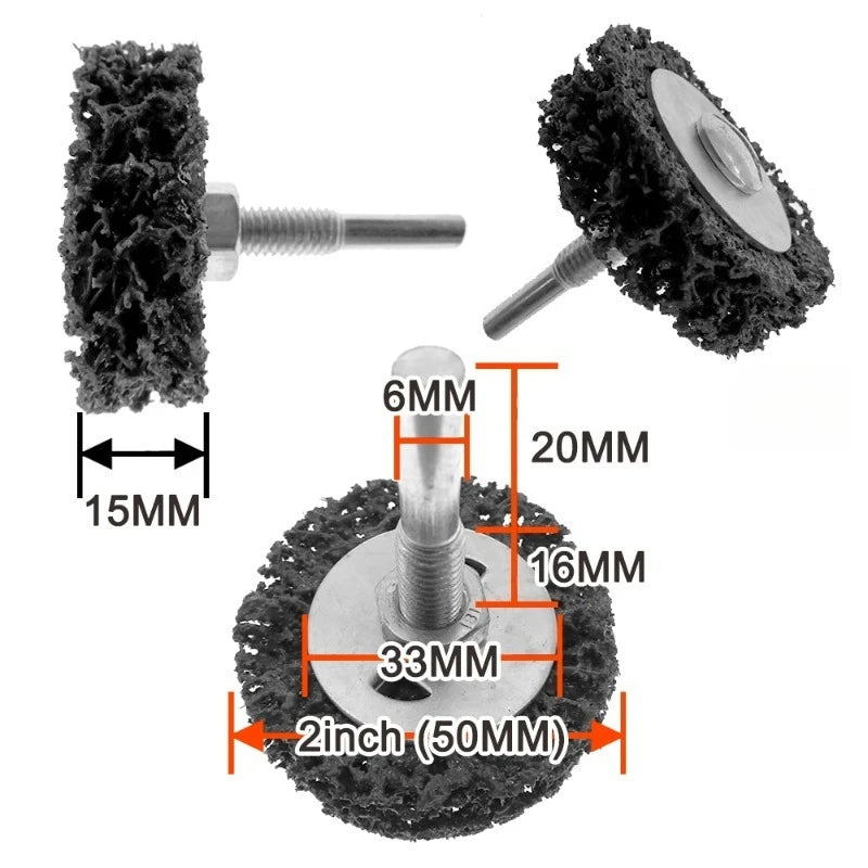 2/3/4 Inch Strip Abrasive Wheel With 6mm Shank Rotary Polishing Disc For Rust Paint Removal Metal Surface Derusting Power Tool Oasis Select