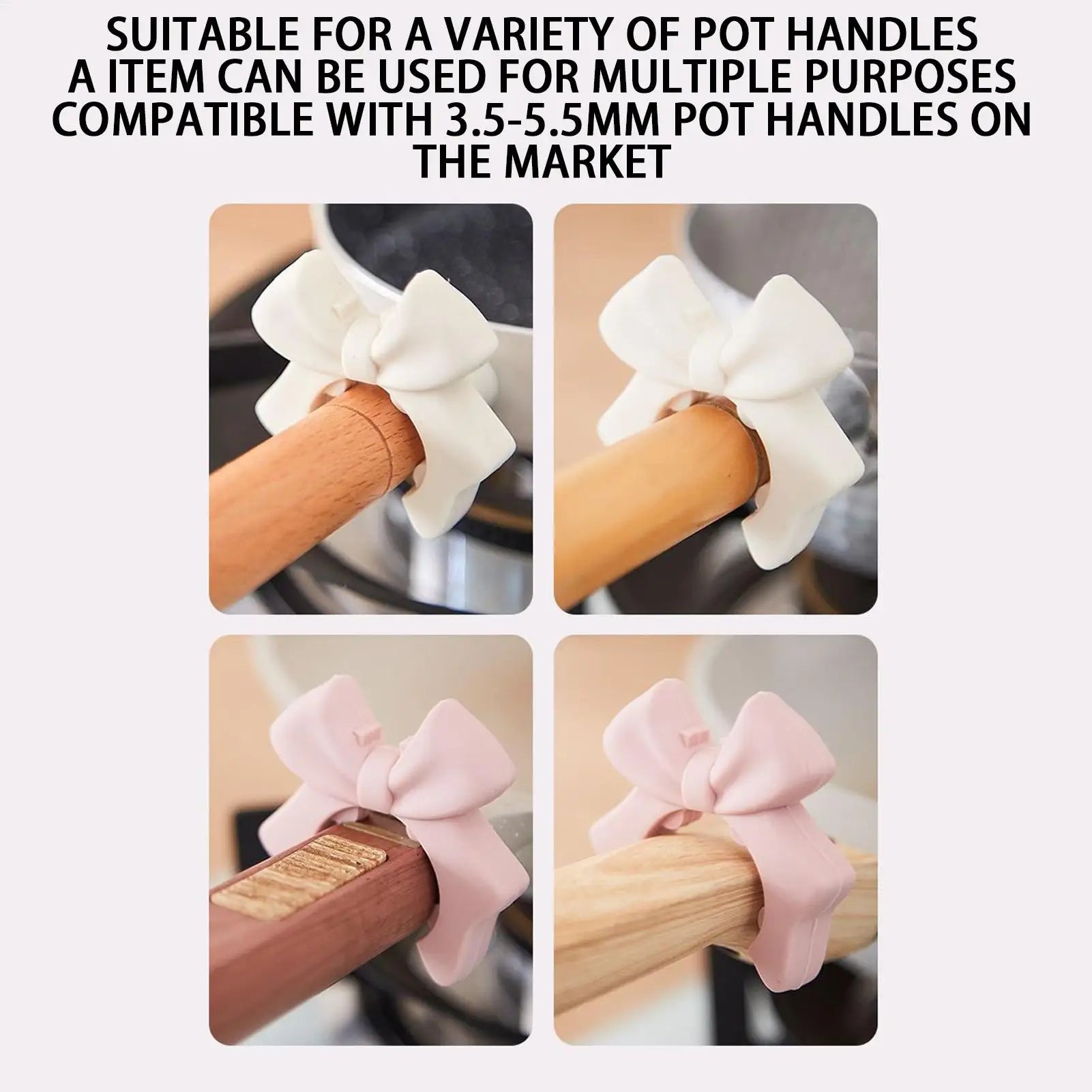 Spoon Holder for Pot Silicone Utensil Holder Bowknot Shape Ladle Rest Non-Slip Kitchen Gadget Rack for RV College Dorm Home Oasis Select
