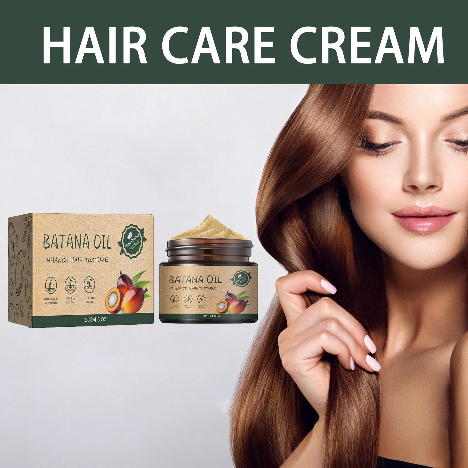 Batana Oil Hair Cream – Deep Repair, Moisturize & Frizz Control Hair Treatment Cream Oasis Select