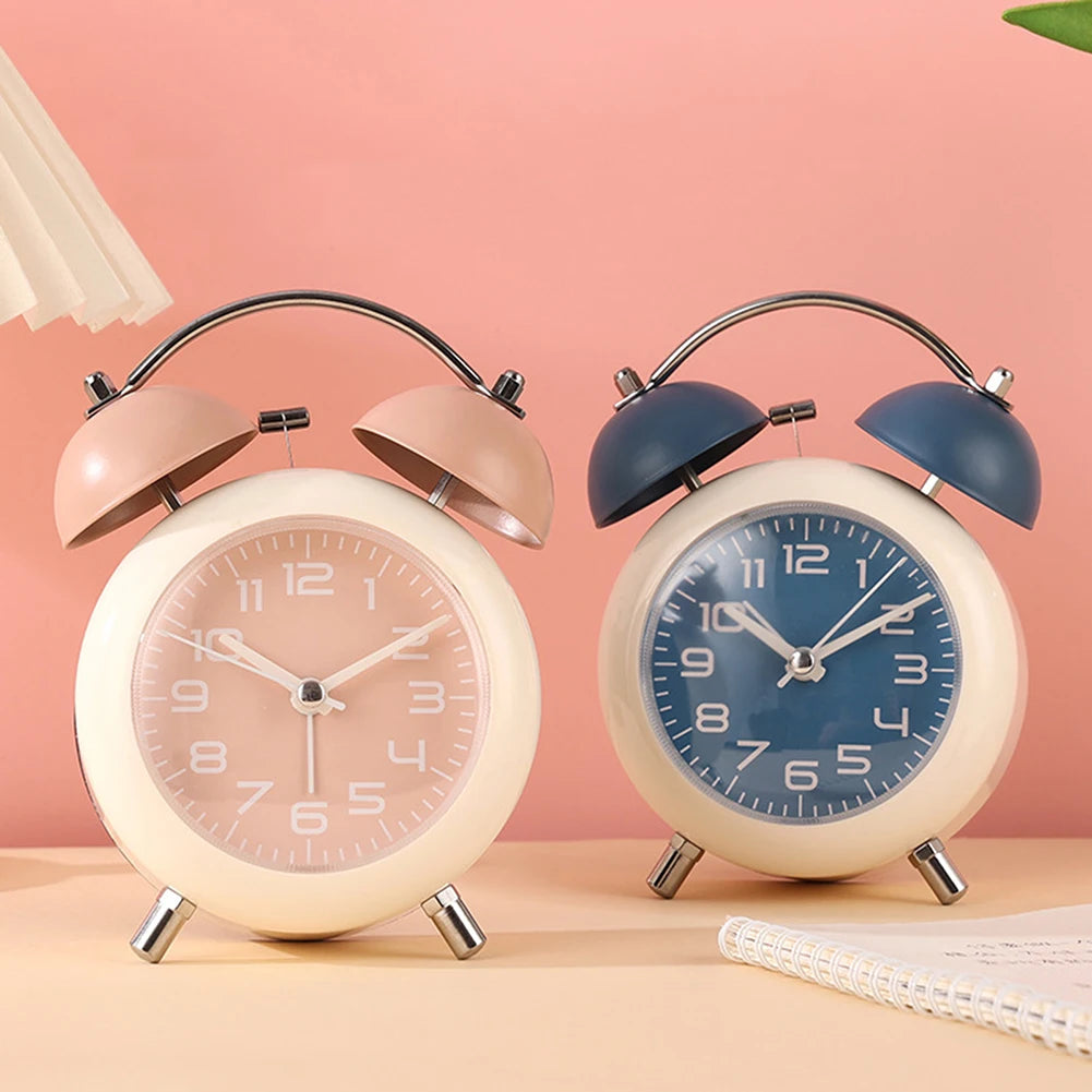 Retro Twin-Bell Alarm Clock – Silent, Loud & Night Light