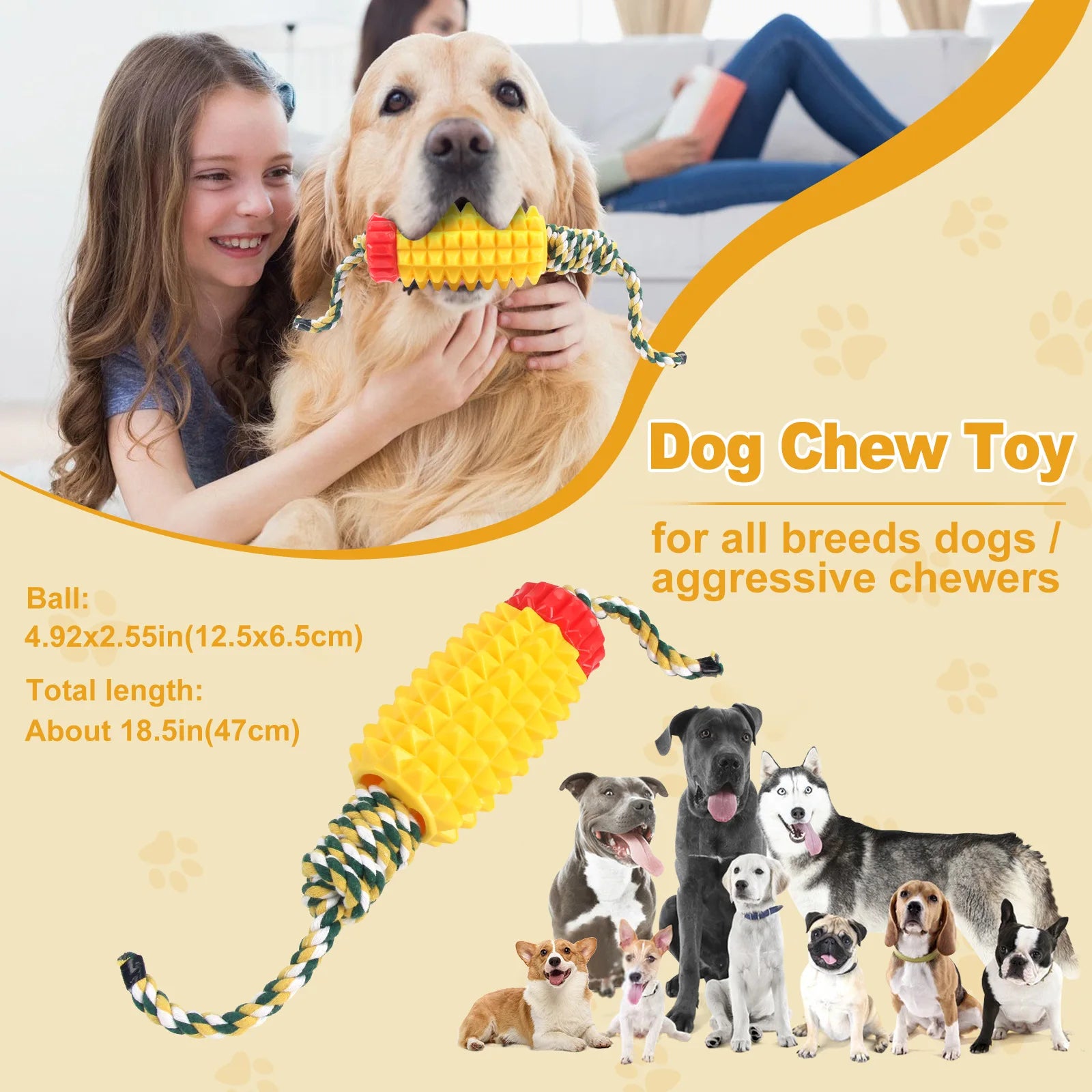 TPR Soft Rubber Big Pineapple Knot Interactive Training Toy for Dogs To Chew on Toys To Relieve Boredom and Prevent Food Leakage Oasis Select