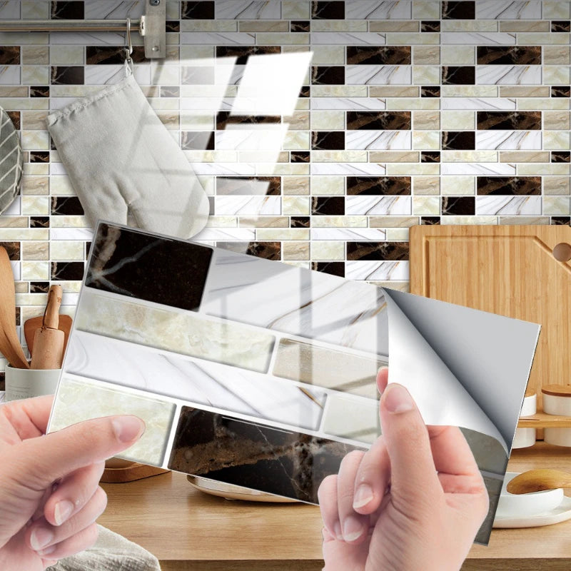 Wall Stickers Home Renovation Crystal Tiles Self-adhesive Flooring Kitchen Oil Resistant Decorative Tiles Material PVC Oasis Select