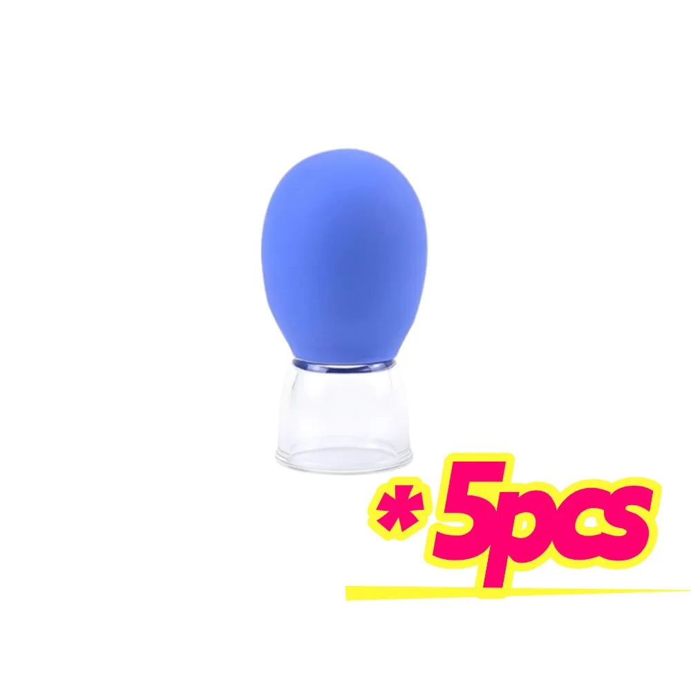 Silicone Face Massager Vacuum Eye Skin Face Lifting Facial Cups Anti Cellulite Jar Anti-Wrinkle Cupping Therapy Beauty Tool Oasis Select A-5PCS