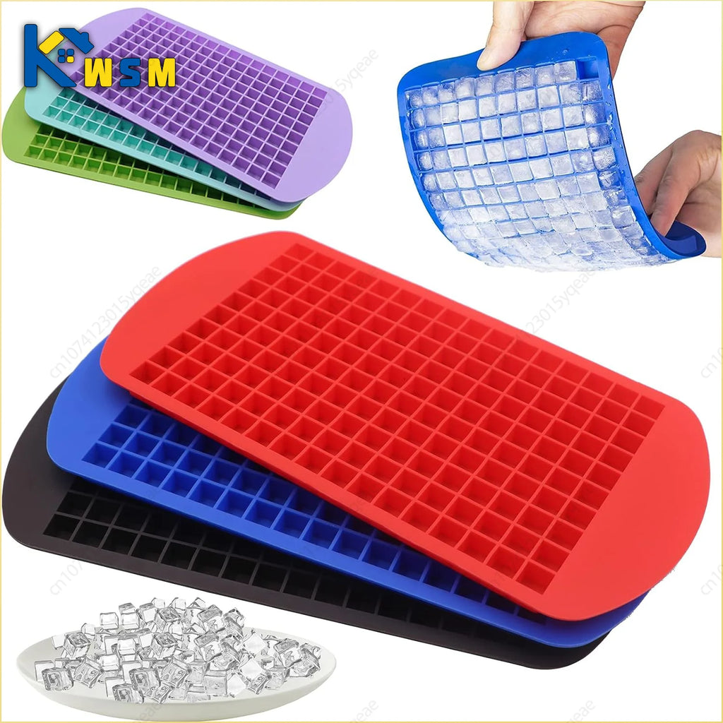 160 Grid Mini Silicone Ice Tray Ice Cubes Foldable Ice Mold Ice Breaker Ice Grid Tray Small Square Mold Ice Maker Silicone Mold Oasis Select Ivory