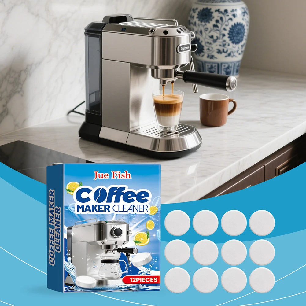 Coffee Machine Descaler Tablets – Universal Deep Cleaner 12-Pack