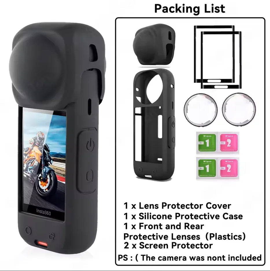 Insta360 X4 Accessories Kit – Lens Guards, Case & Screen Protector