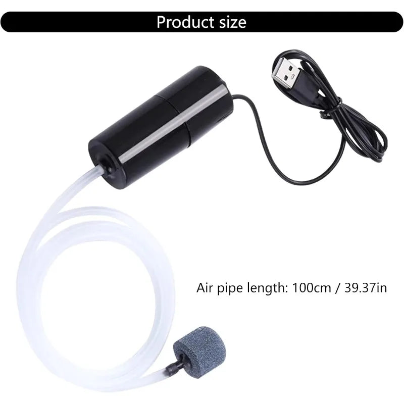 Aquarium Aerator Portable USB with Copper Cores Motor Quiet Operate Oxygen Pumps for Tanks and Fishing Fish Tanks Aerator Pumps Oasis Select