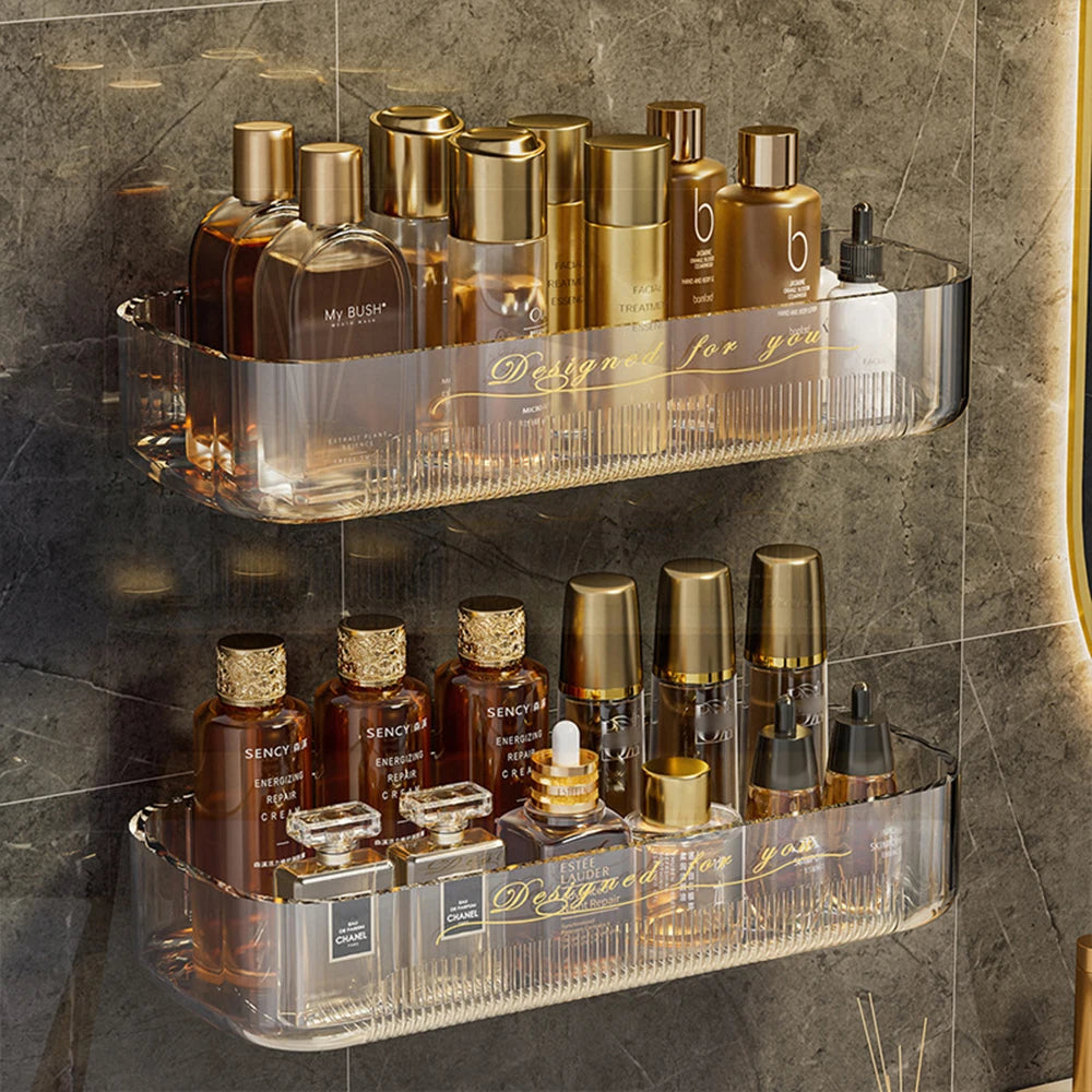 Acrylic Corner Bathroom Storage Rack & Cosmetic Organizer