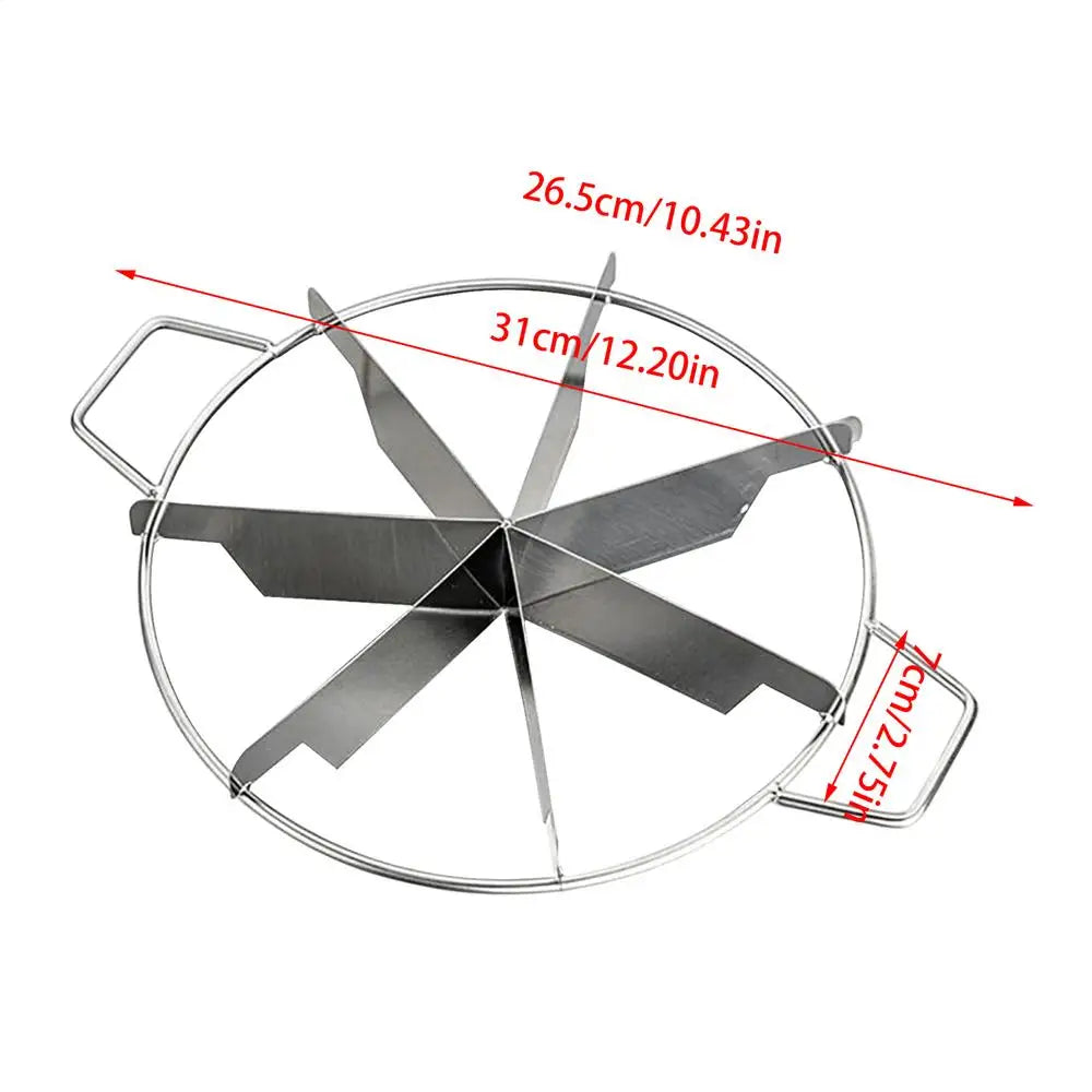 Cake Cutter Slicer Stainless Steel Pastry Portion Marker Pizza Pie Divider Even 6-8 Slices Cake Portioner Baking Tools Kitchen Oasis Select 7slice