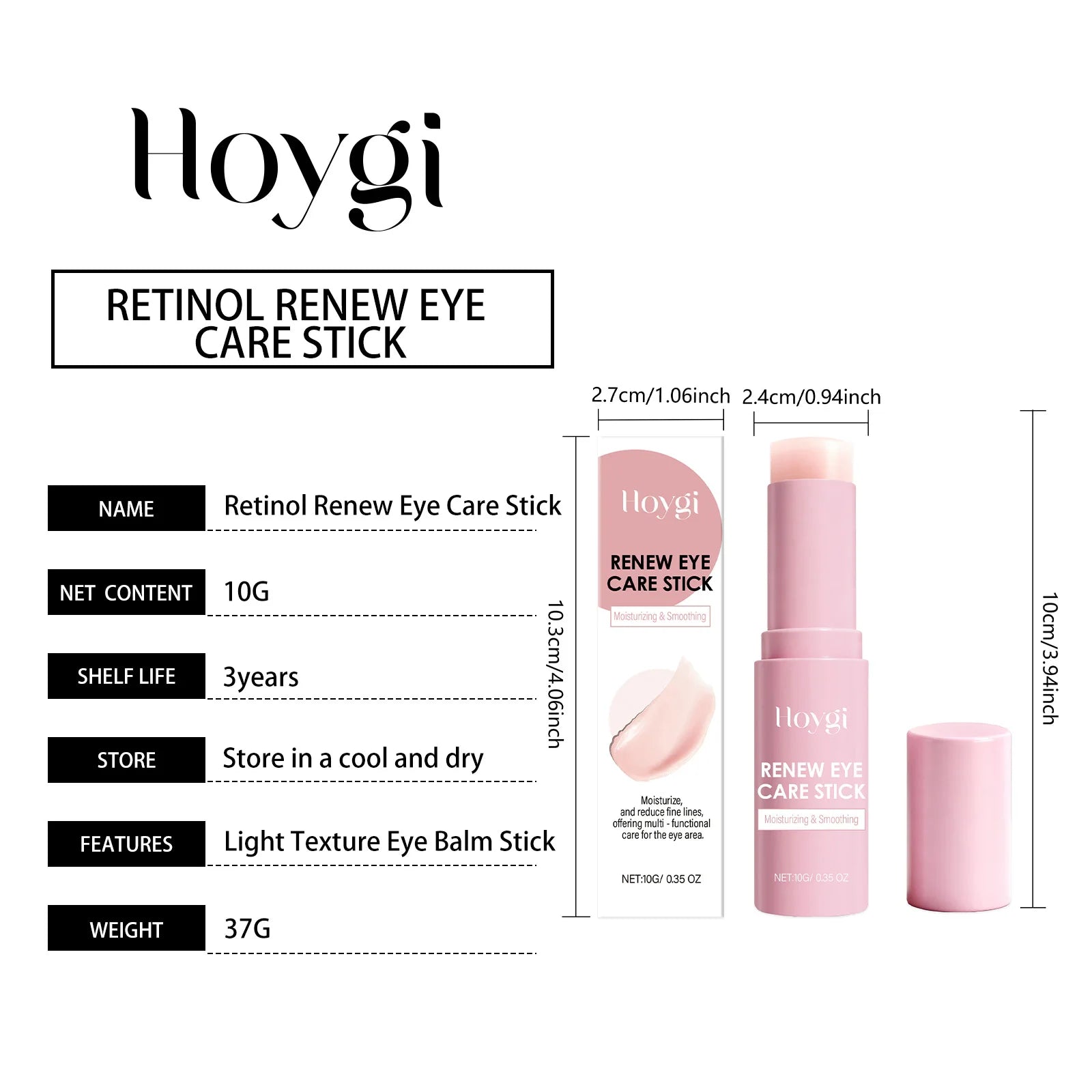 Hoygi Retinol Eye Cream Serum Stick & Patches – Dark Circles Retinol Eye Treatment Oasis Select Eye Stick