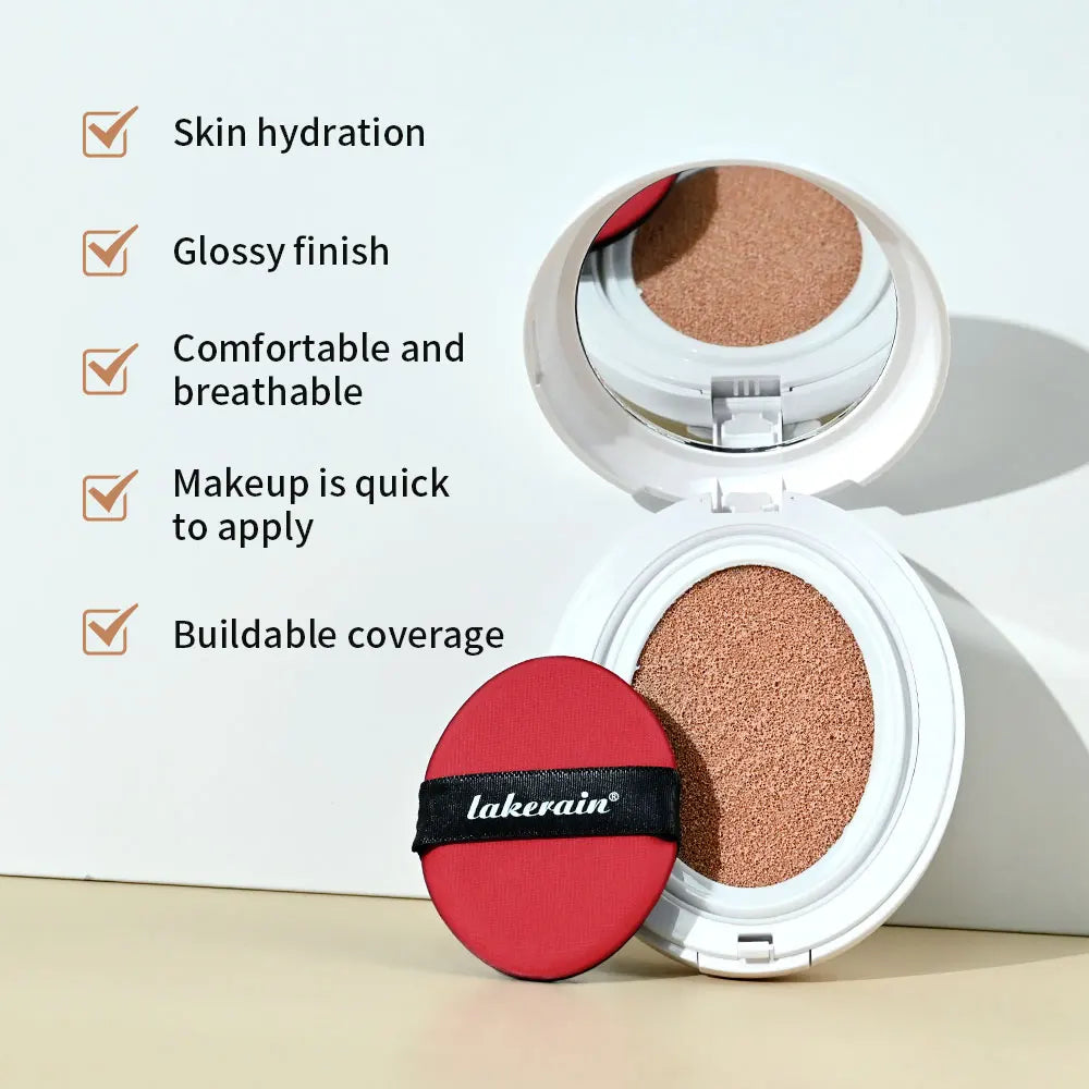 Cream Cushion Foundation Natural Coverage Hydrating Glow Finish 24H Long Lasting Moisturize Cushion Foundation Korean Makeup Oasis Select