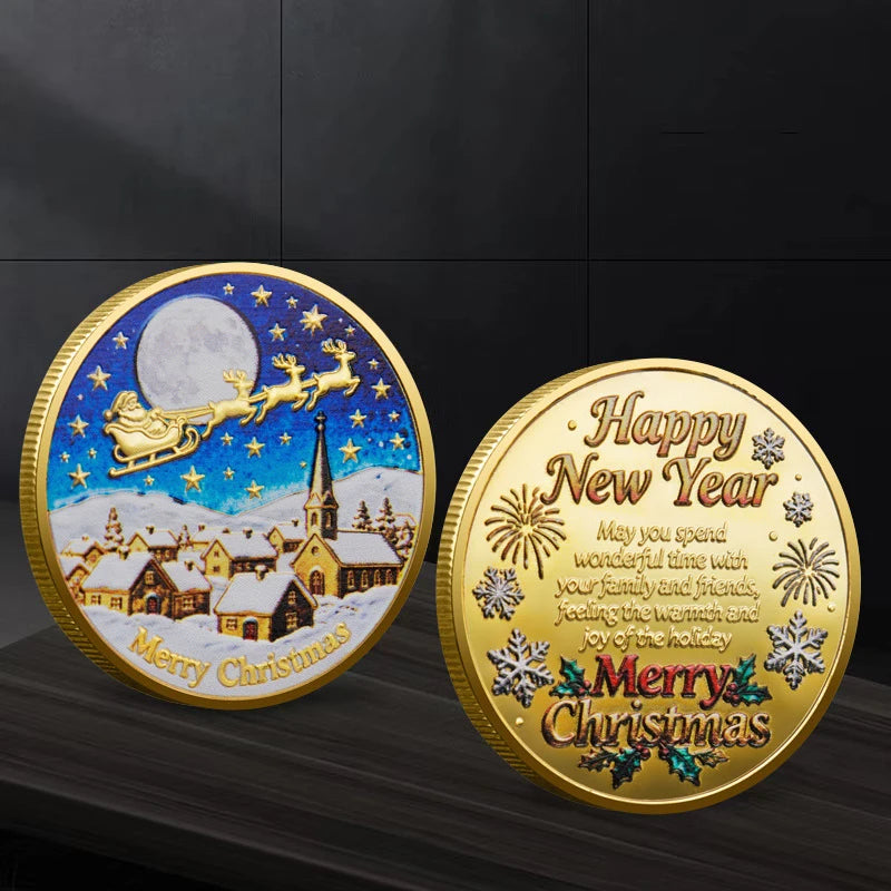 Christmas Santa Claus Collection Commemorative Medal Souvenir Coin Home Decoration Gift Oasis Select A1