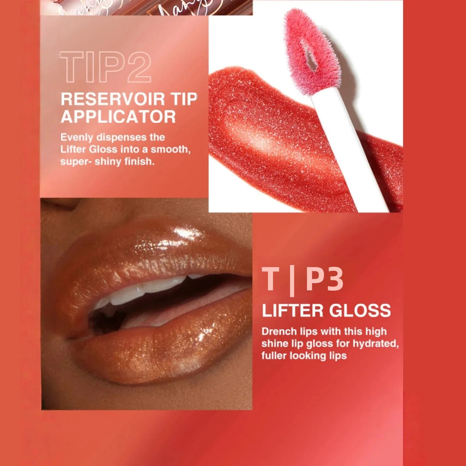 Hyaluronic Acid Glitter Lip Gloss – 8 Shades | Langmanni