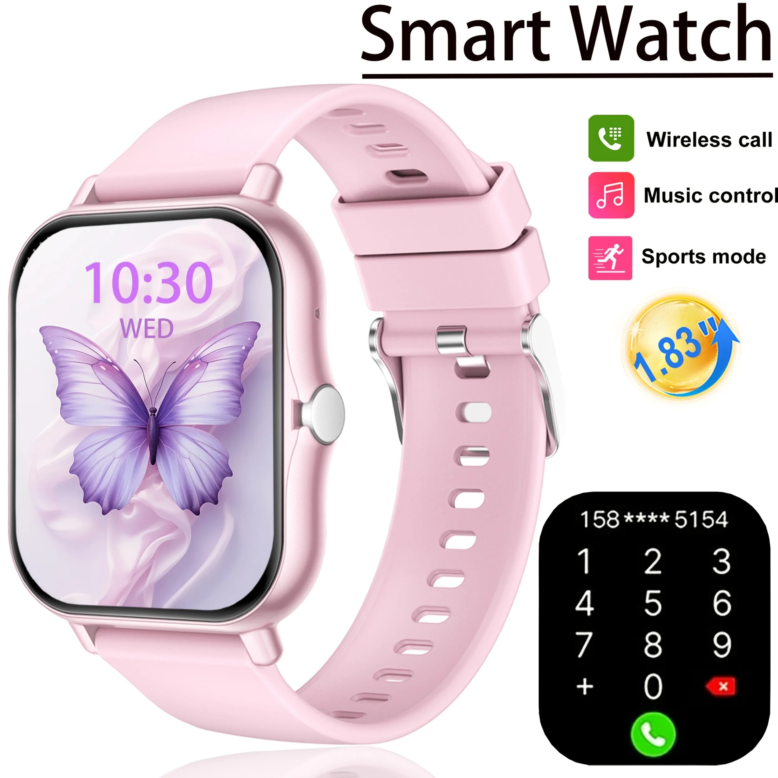 ERUN 1.83" Smartwatch – Wireless Calling, Sleep & Activity Tracker