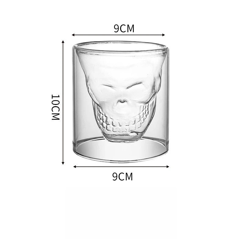 Halloween Novelty Cup Skull Head Shot Glass Fun Creative Designer Crystal Party Wine Cup Transparent Vodka Beer Steins Oasis Select large 150-250ml
