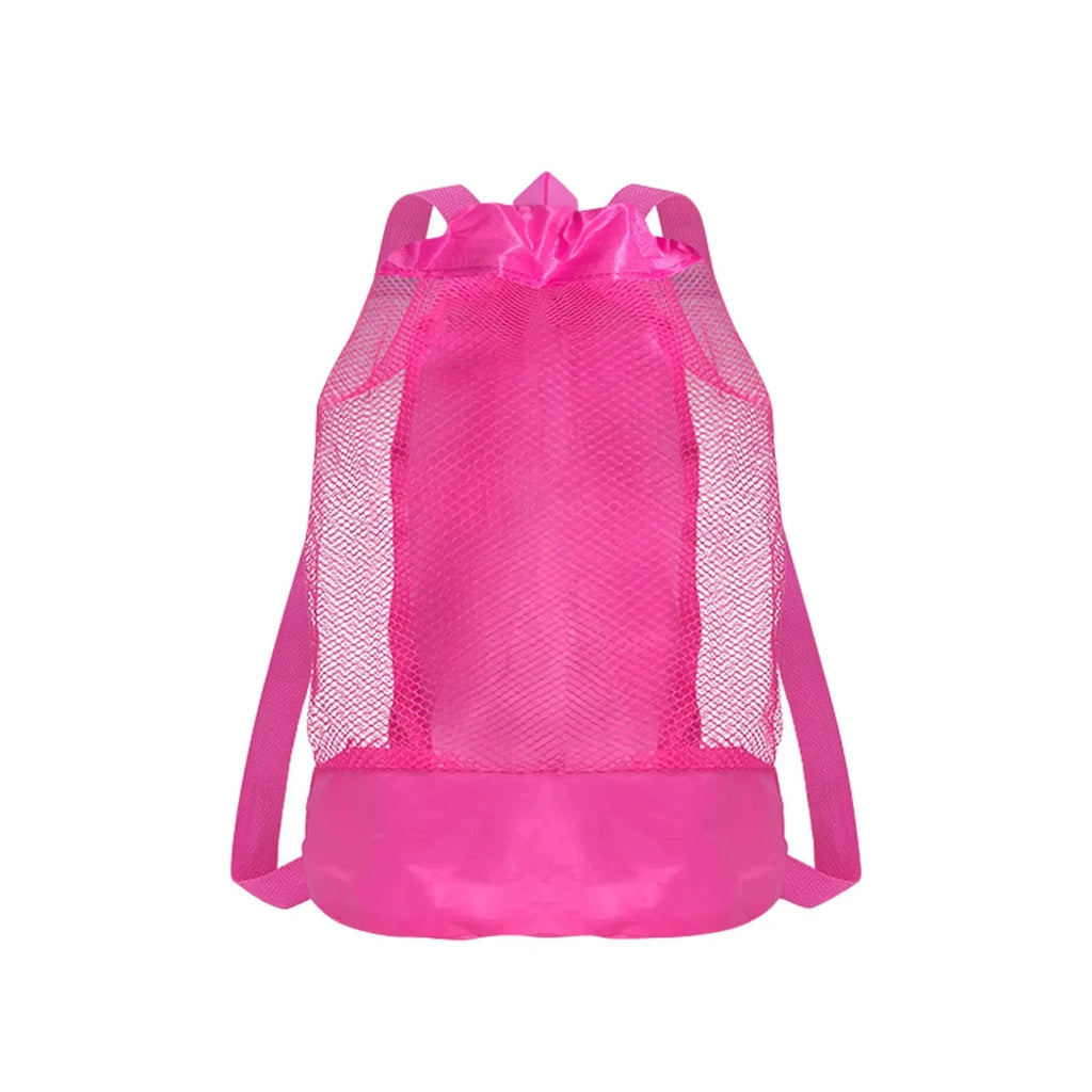 Extra-Large Sand-Resistant Drawstring Beach Backpack - Kids Pool Toys Storage Bag for Shell Collecting, Travel & Fitness Oasis Select Rose