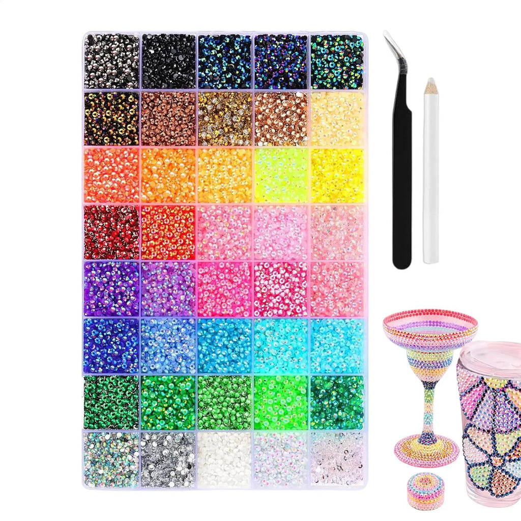 Rhinestones for Crafting 32000 Pieces 3mm Jelly Rhinestones with 40 Colors Jelly Gems Decoration for Jewelry Crafts Shoes Oasis Select