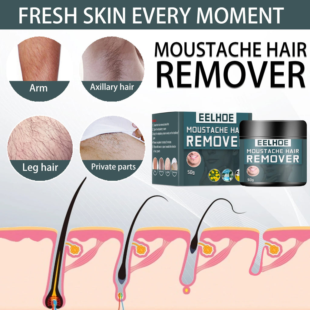 Men's Hair Removal Cream – Face, Beard, Body | eelhoe 50g Hair Removal Cream Oasis Select