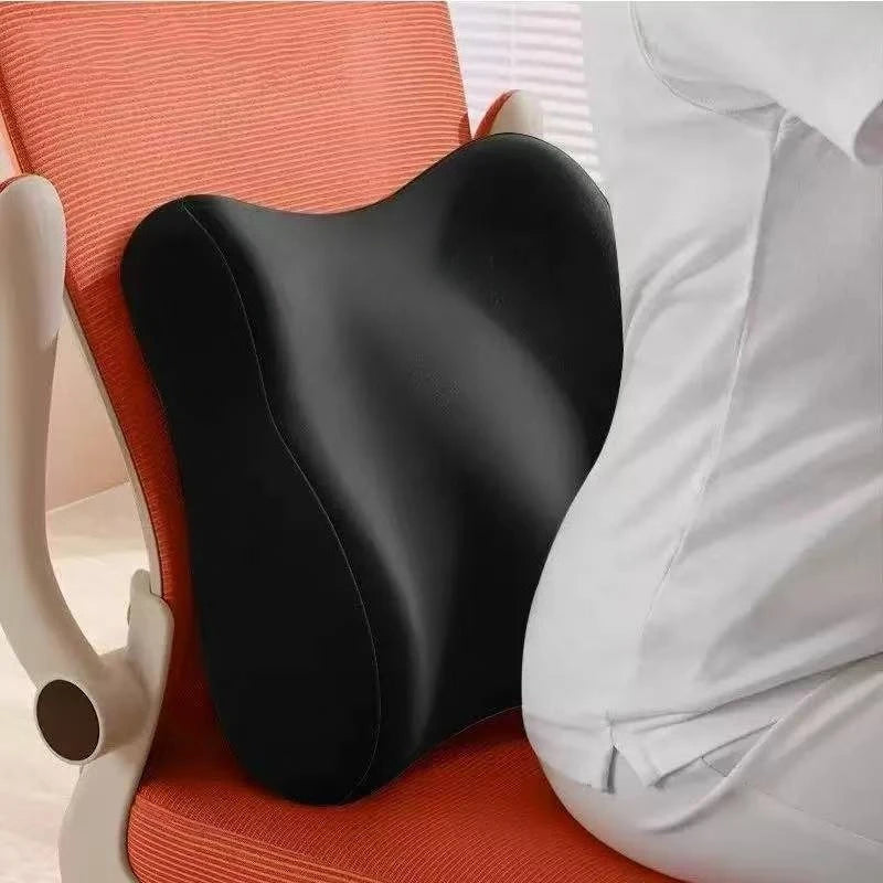 Memory Foam Car Seat Cushion Lumbar Support Pillow Soft Elastic Office Chair Pad Seat Cushion Suit for Desk Office Use Oasis Select Black Cushion