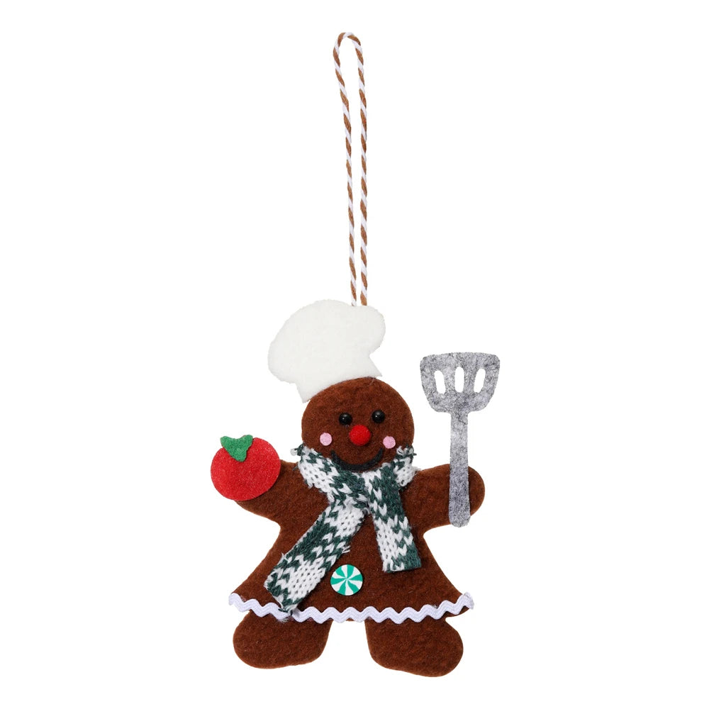 Plush Gingerbread Man Christmas Ornament Pendant | Chef