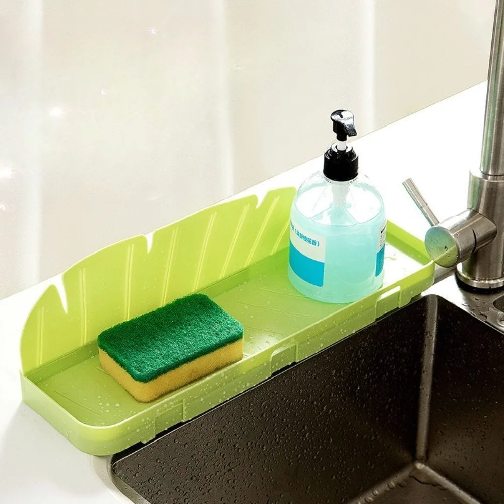 2 in 1 Suction Based Sink Splash Guard with Storage Kitchen Anti Splash Barrier and Organizer Tray Tool Must Have Accessory Oasis Select