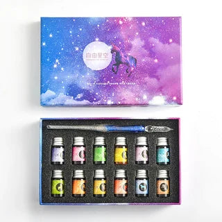 Starry Sky Glass Pen Set Signature Pen Crystal Student Dip Pen Glass Dip Pen Stationery Gift Pen Oasis Select 18