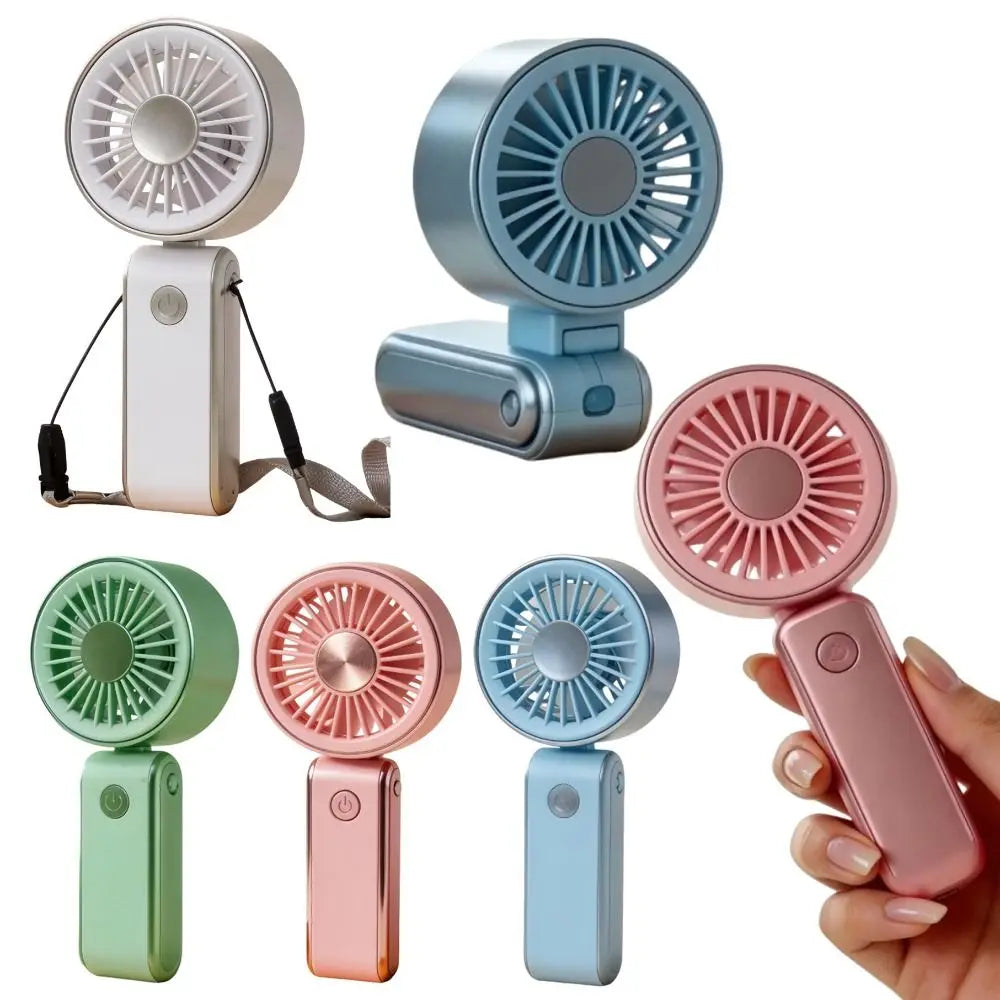 Foldable Portable Electric Fan Quiet Operation with Hanging Rope Handheld Mini Fan Low Noise USB Rechargeable Oasis Select