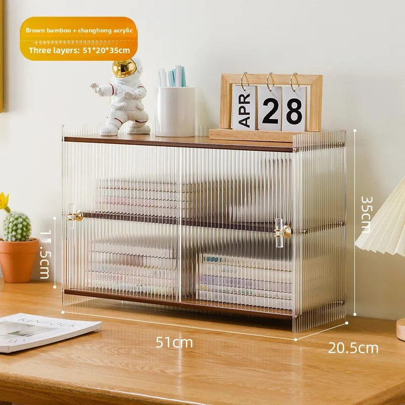 Simple desk bookshelf Student dormitory desktop shelf Desk multi-layer storage rack Desk corner small bookcase Oasis Select Brown Z 3-51