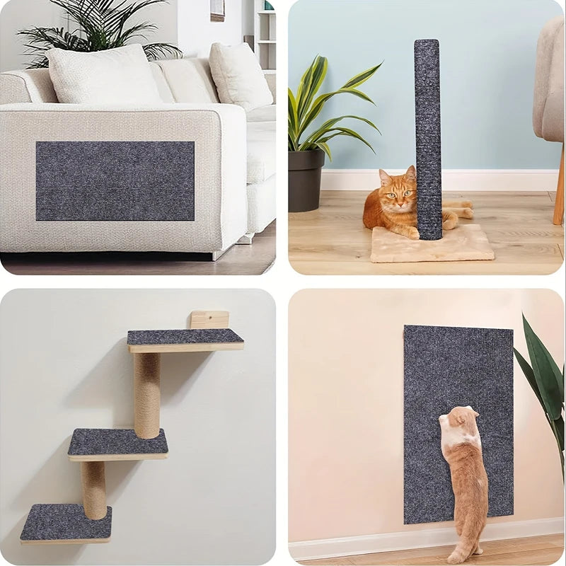 DIY Self-Adhesive Cat Scratching Mat Trimmable Cat Carpet Cat Scratching Carpet Corner Wall Cat Scratch Sofa Furniture Protector Oasis Select