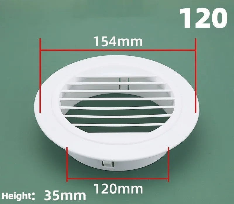 Air Vent Extract Valve Grille Air Conditioning Hole Cover Dust Plug Wall Ducting Decorative Cap Kitchen Bathroom Accessories Oasis Select 120