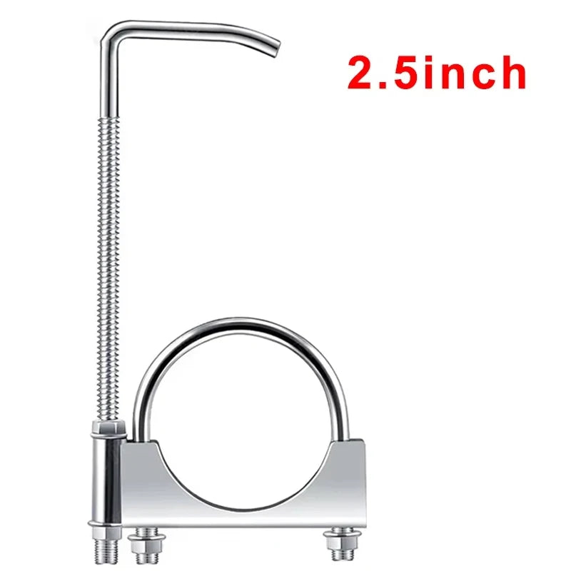 Automobile Exhaust Clamp Hook 2.5Inch Exhaust Clamp With Hanger Exhaust Clamp Clamp With Hanger Rear Muffler Hanger Car Tool Oasis Select 2.5inch