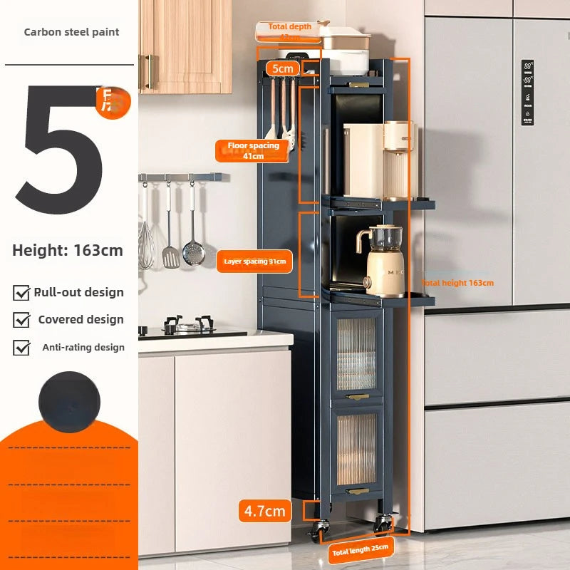 Drawable Kitchen Crevice Storage Cabinet Multi-layer Ultra Narrow