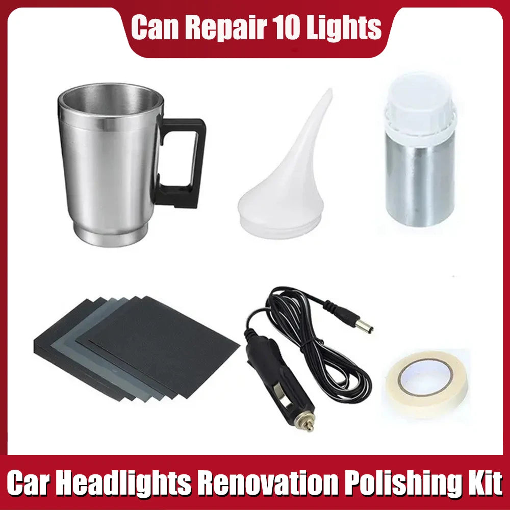 Car Headlight Restoration Kit Headlights Liquid Polymer Repair Polish Kit Headlamp Anti-Scratch Detailing Cleaning Maintenance Oasis Select