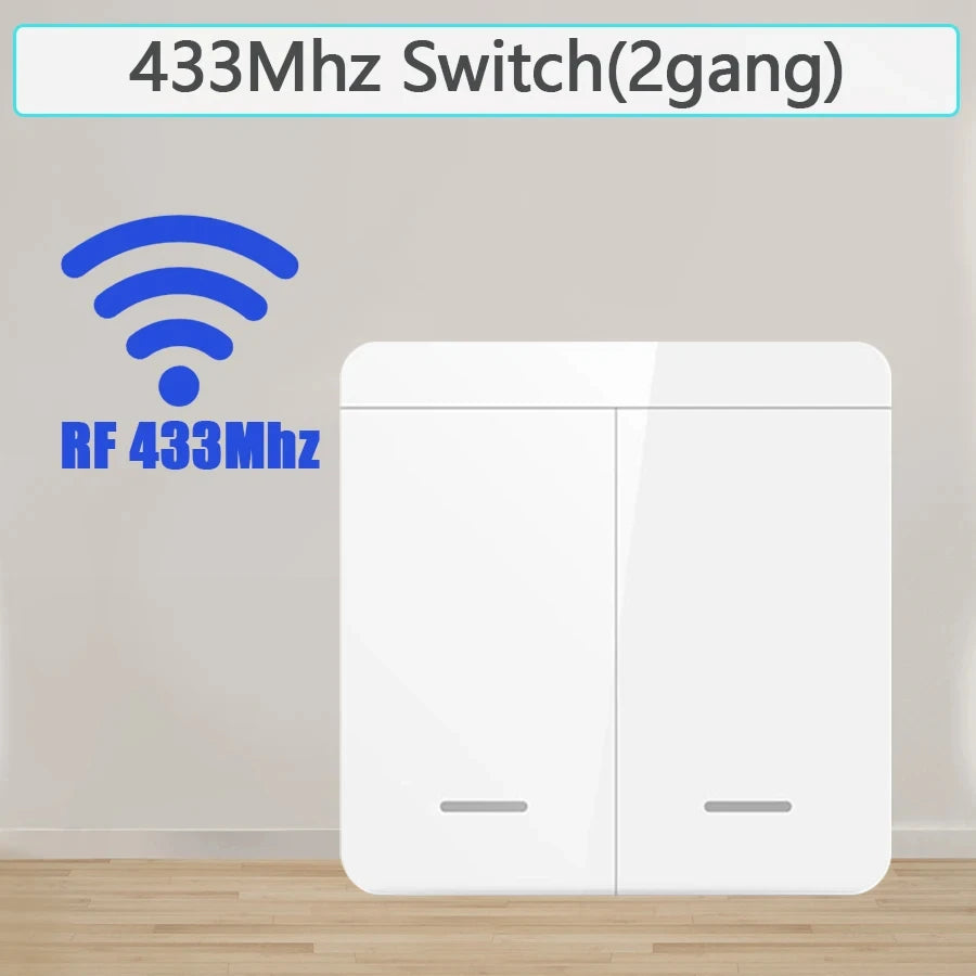 433MHz Wireless Wall Switch 1/2/3 Gang Remote Light Control Wireless Light Switch Oasis Select 2 Gang Switch