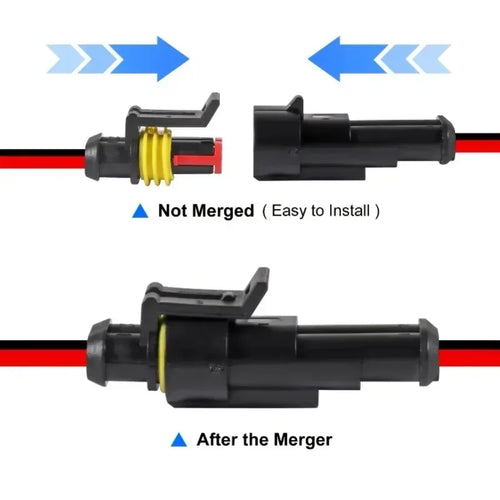 10pcs/5sets 2 Pin Way Connector Waterproof Connectors Male & Female Way 20 AWG Wire for Car Truck Boat Electrical Connector Oasis Select