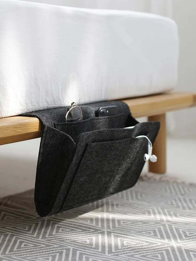 Felt Bedside Storage Organizer Anti-slip Bedside Bag Bed Sofa Side Hanging Couch Storage Remote Control Bed Holder Pockets Oasis Select