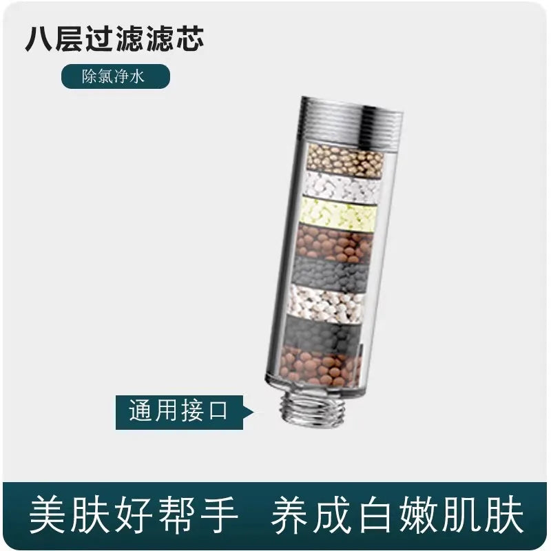 New 5 Modes Hammer High Pressure Water Saving Filter Shower Head Beauty Massage Shower Stress Reliever Bathroom Accessories Set Oasis Select filter cartridge