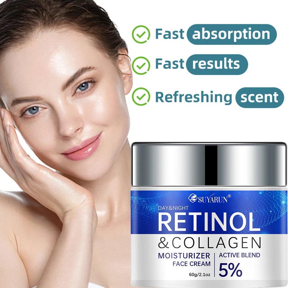 SUYARUN Retinol + Collagen Face Cream - Anti-Aging Wrinkle Reducer & Firming Moisturizer | Hydration Boost for Mature Skin. Oasis Select