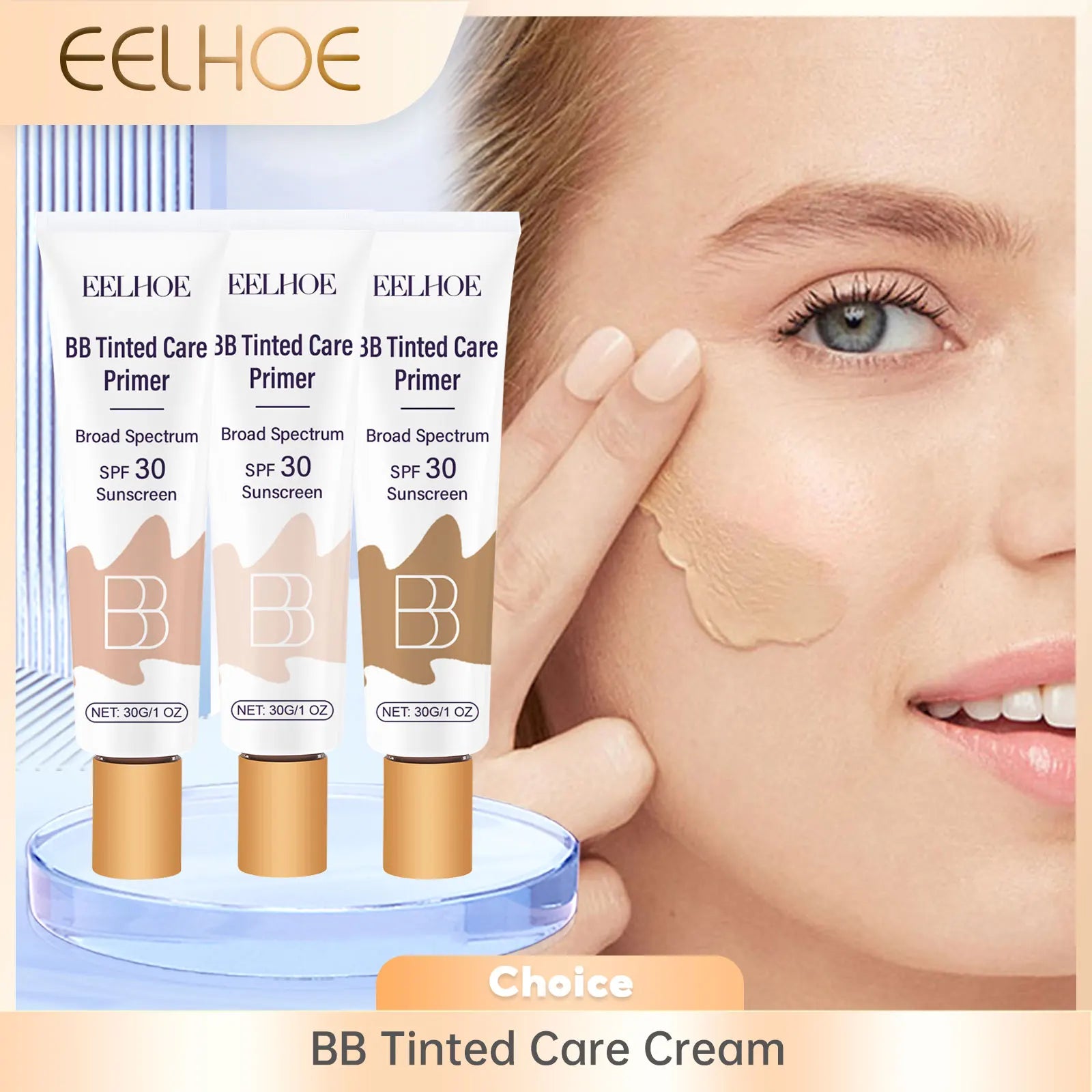 Tinted BB Cream with SPF 30 Full Coverage Invisible Pores Acne Brightening Niacinamide Nude Makeup Facial Foundation Waterproof Oasis Select