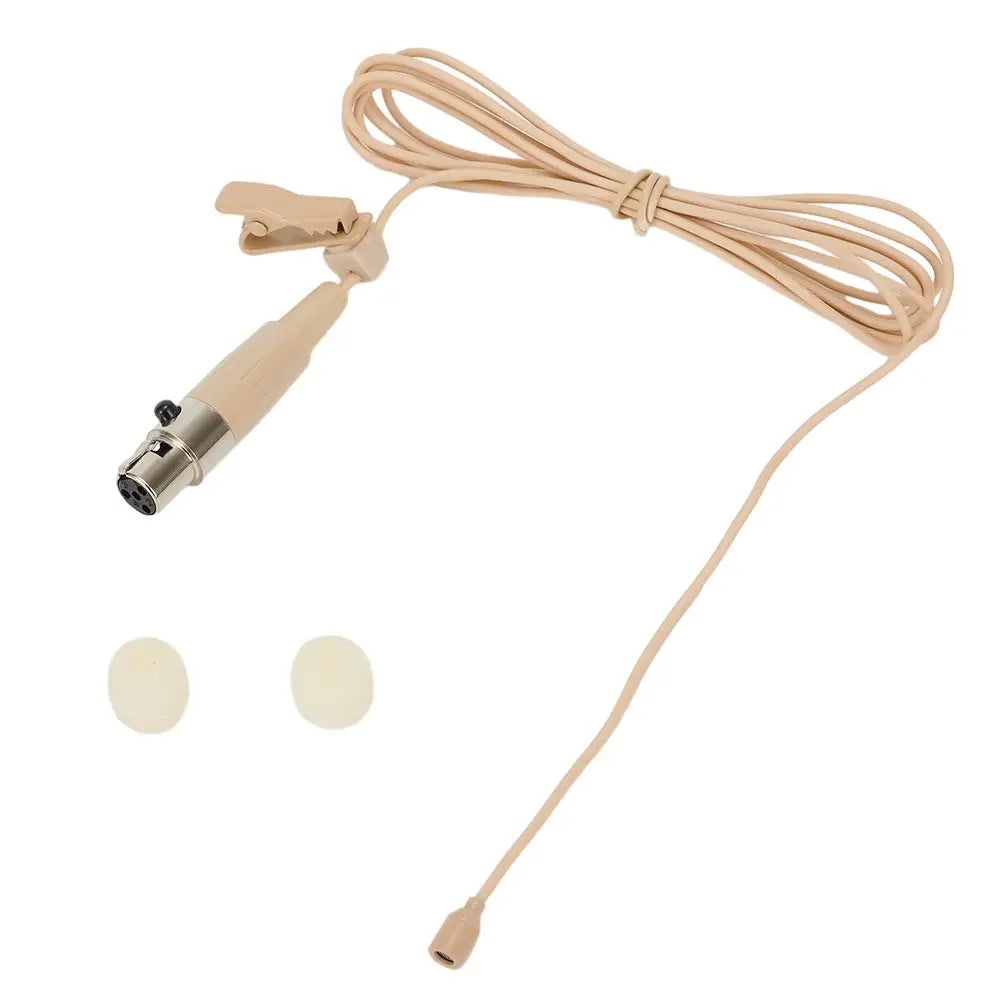 1PCS Beige Lavalier Lapel Clip Microphone 3.5mm 3-Pin 4-Pin XLR For Shure Wireless Mouthpiece Instrument Audio Microphone Oasis Select