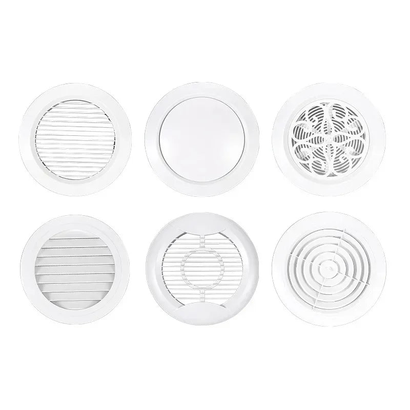 White Round Air Vent Louver Grille Cover Outlet Adjustable Exhaust Ducting Ventilation Grilles 75/100/125mm Oasis Select