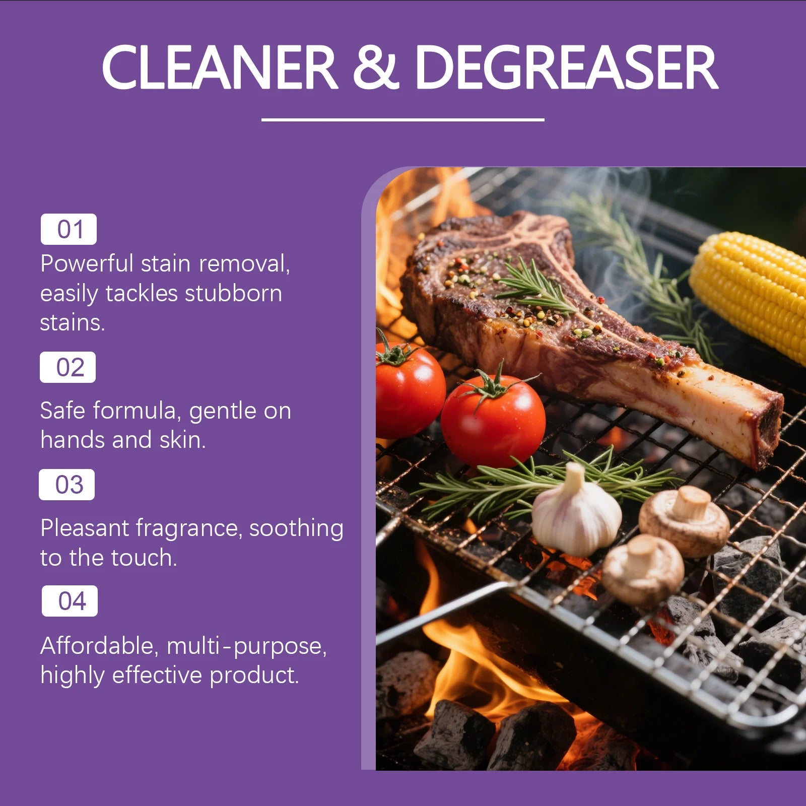 Jakehoe Barbecue Rack Cleaner Degreaser Spray Powerful Cleaning Stubborn Grease Removes Easy Post Clean Wipe No Damage For Grill Oasis Select